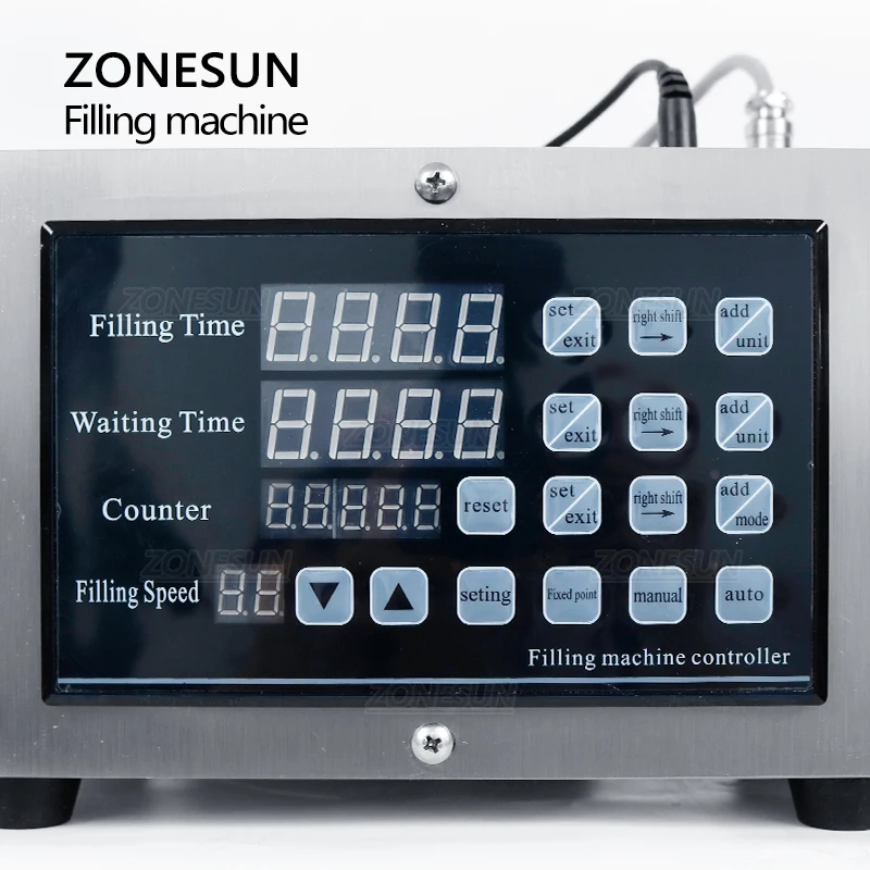 ZONESUN Liquid Filler Digital Control Footswitch Semi-Automatic Water Beverage Drinks Juice Filling Machine GFK280