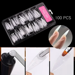 Full Cover Nails Extension Tips Sculpted Clear False Nail Molds for Extension extension Building Gel Polish Fake Artificial Tool