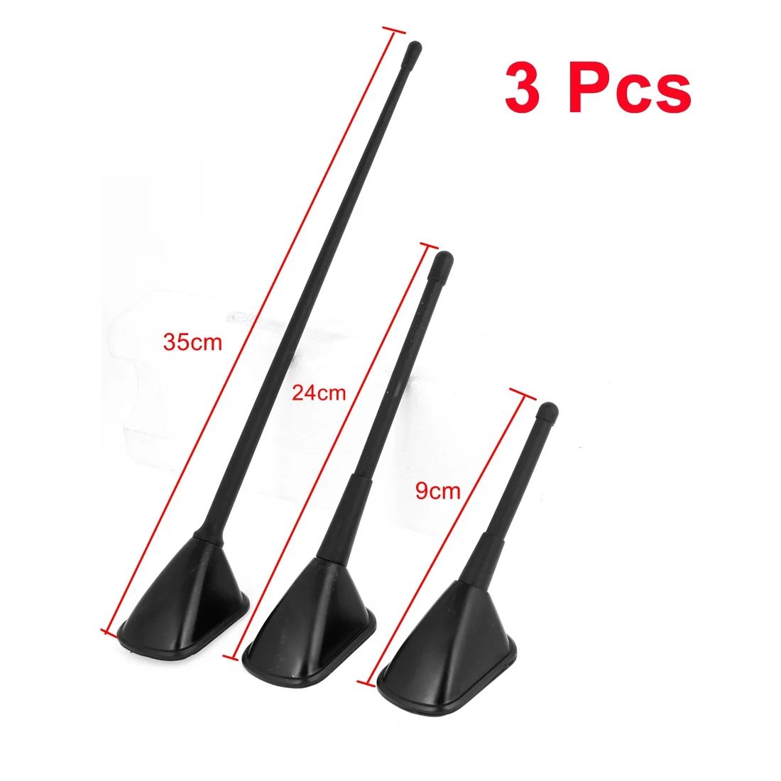 X Autohaux 3 w 1 na dach samochodowy antena dekoracyjna czarne plastikowe samoprzylepne zewnętrzne FM AM Dummy antena antena dla samochodów Automoblie — zdjęcie 6