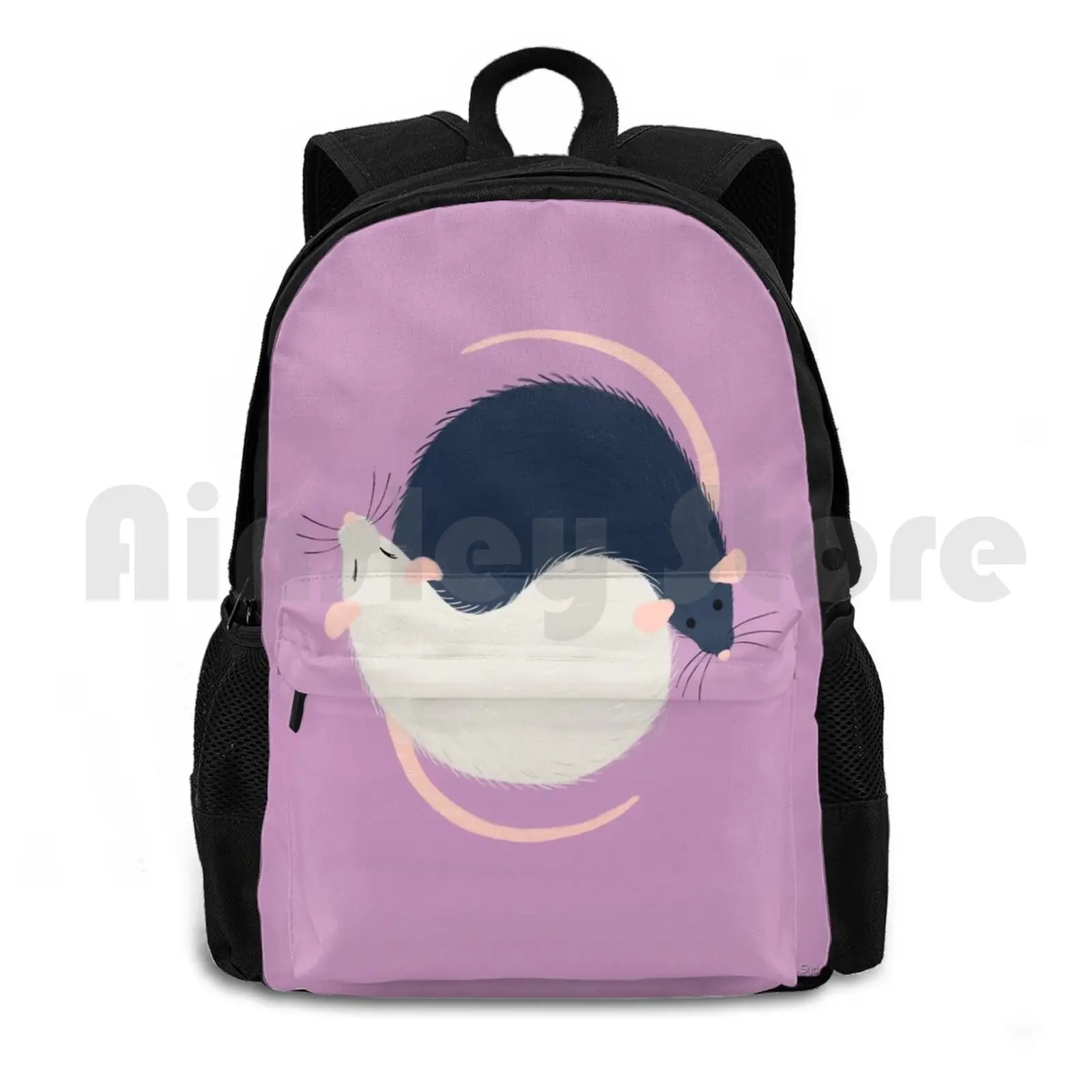 

Ratty Love-Ying Yang Outdoor Hiking Backpack Waterproof Camping Travel Rats Ratties Rat Pet Rats Rats I Love Rats Rat Rat