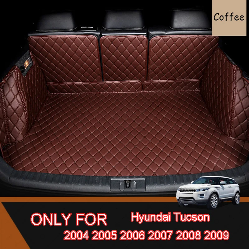 Leather Car Trunk Mat For Hyundai Tucson JM 2004 2005 2006 2007 2008 2009 Trunk Boot Mat Liner Pad Cargo Hyundai JM Cargo Liner