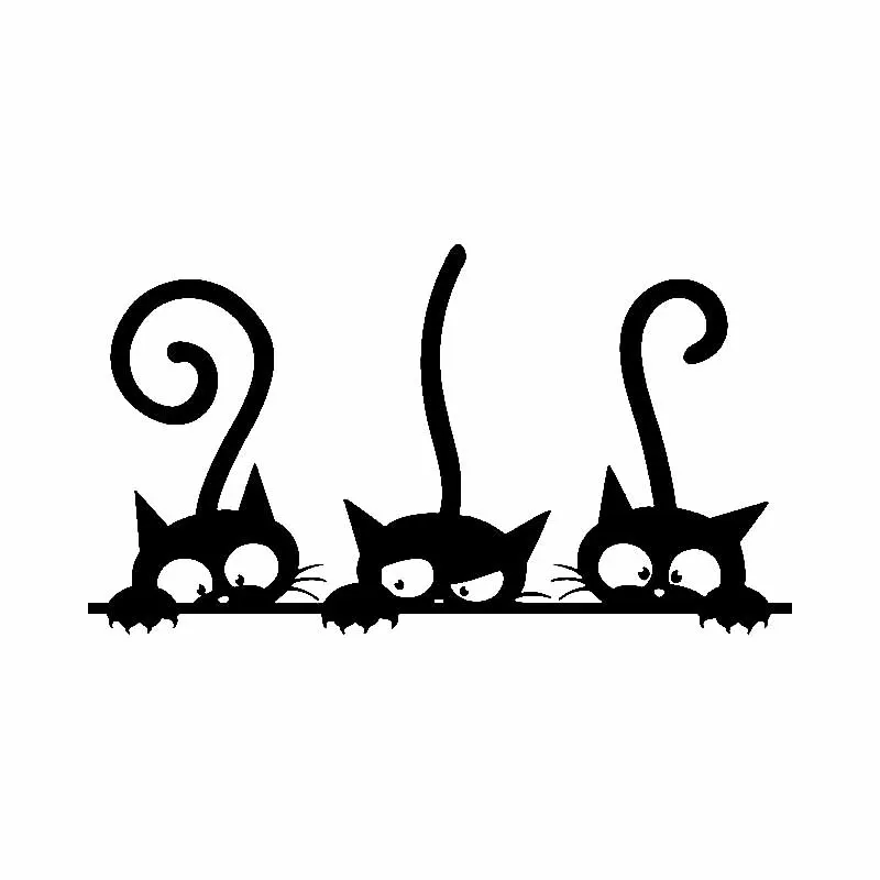 14.8CM*8.3CM lovely Cats Family Car Sticker Vinyl Decal Decor Black/Silver for Chrysler sticker