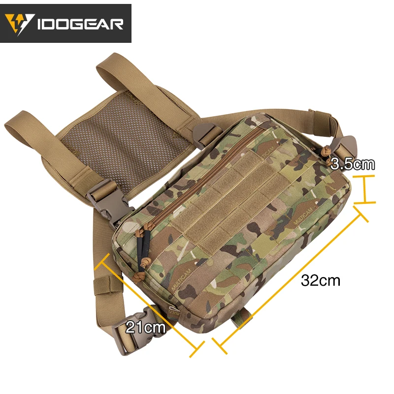 IDOGEAR-Bolsa de aparejo para el pecho, bolso táctico multiusos EDC, MOLLE, Recon, pecho, 3537