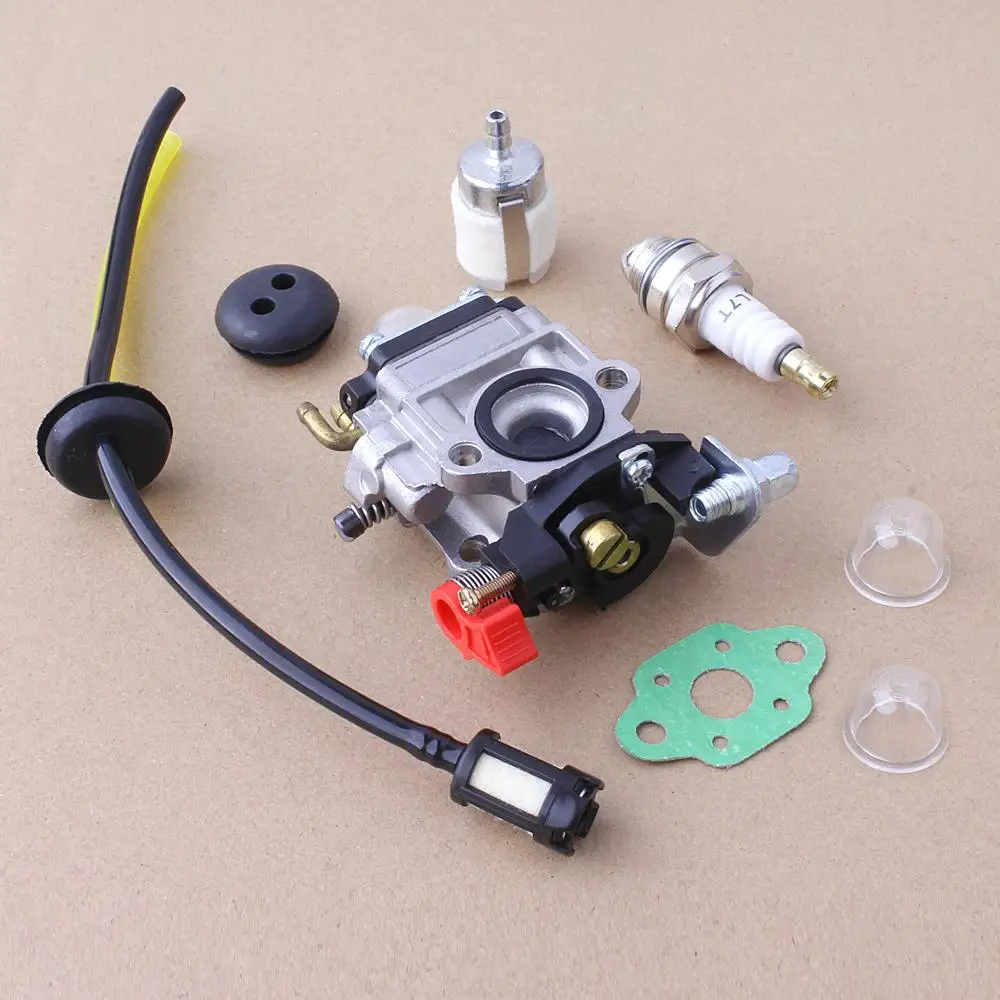 Carburetor For Kawasaki TH23 TH26 TH34 23CC 25CC 26CC 33CC 35CC Trimmer  Accessories Grommet Spark Plug Fuel Line Filter Kit