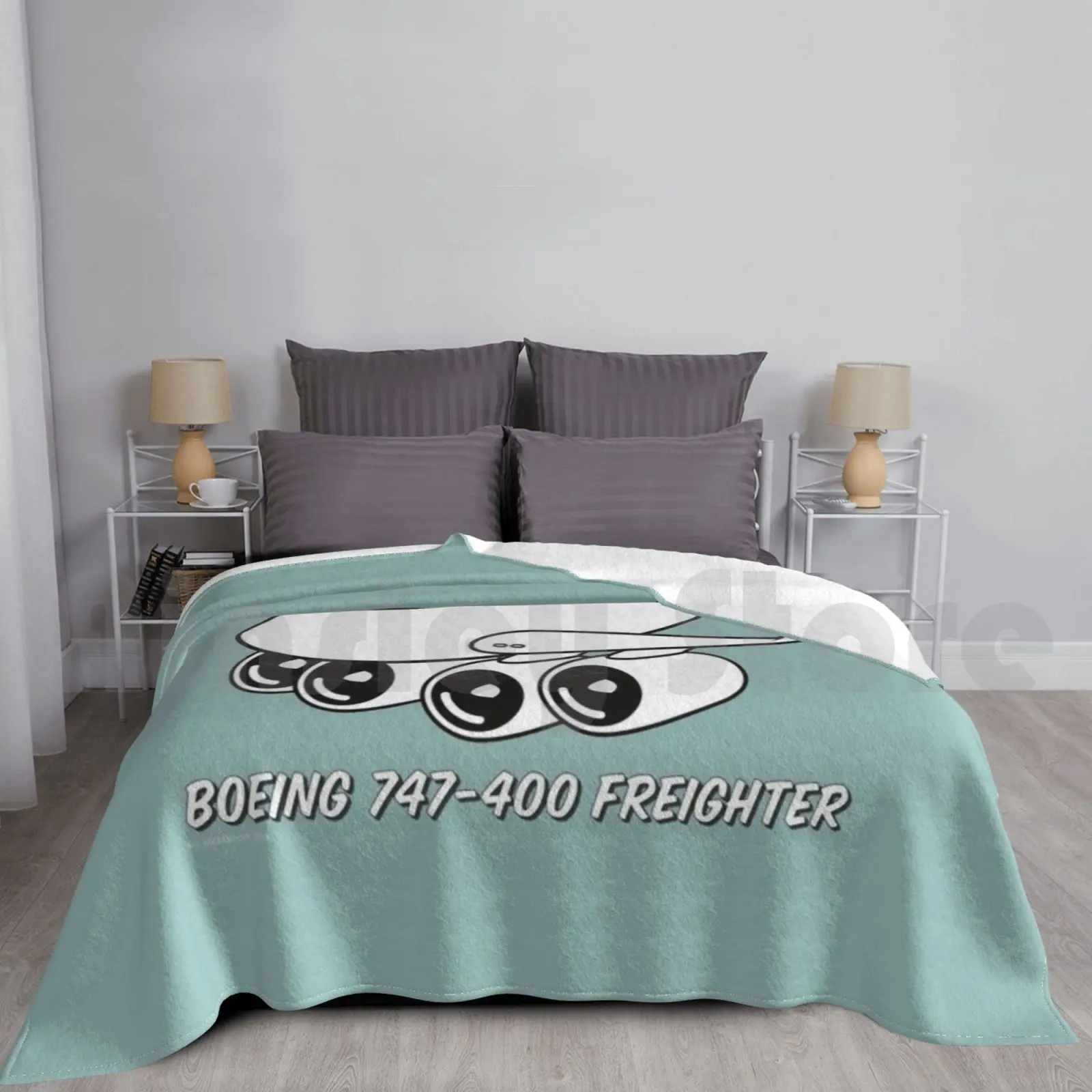 Boeing 747-400 Freighter Blanket Fashion Custom Freight Cargo Pilots Boeing Jumbo 747 Jet Ups Atlas Air