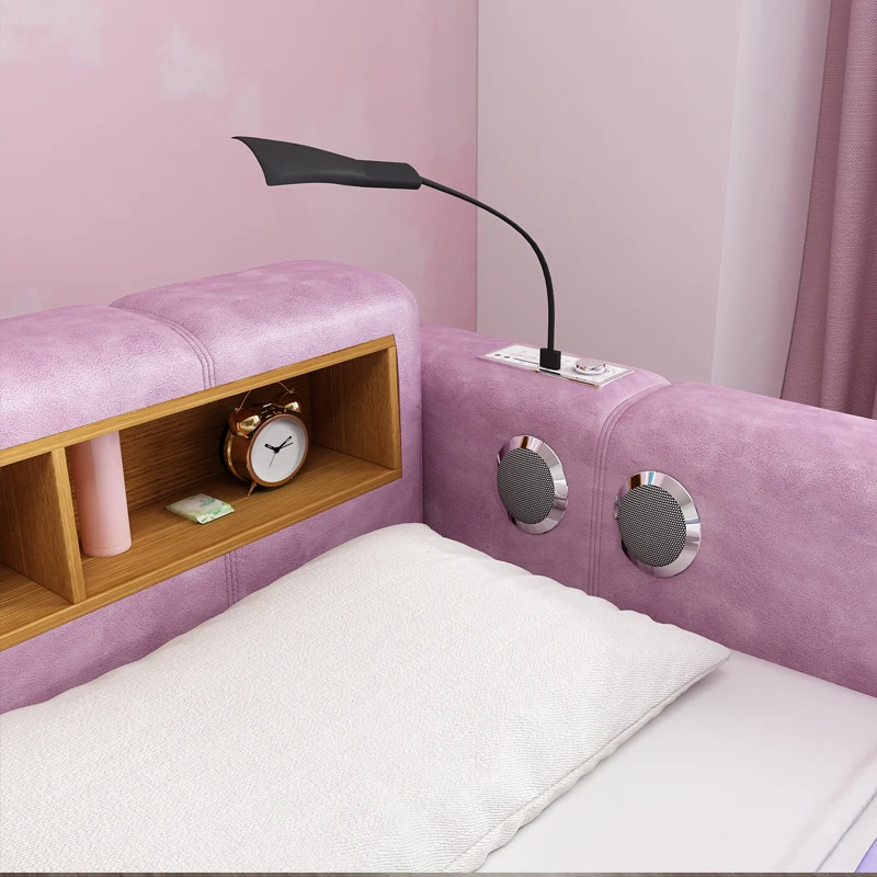 Marco de cama inteligente, muebles de dormitorio, altavoz, bluetooth, LED