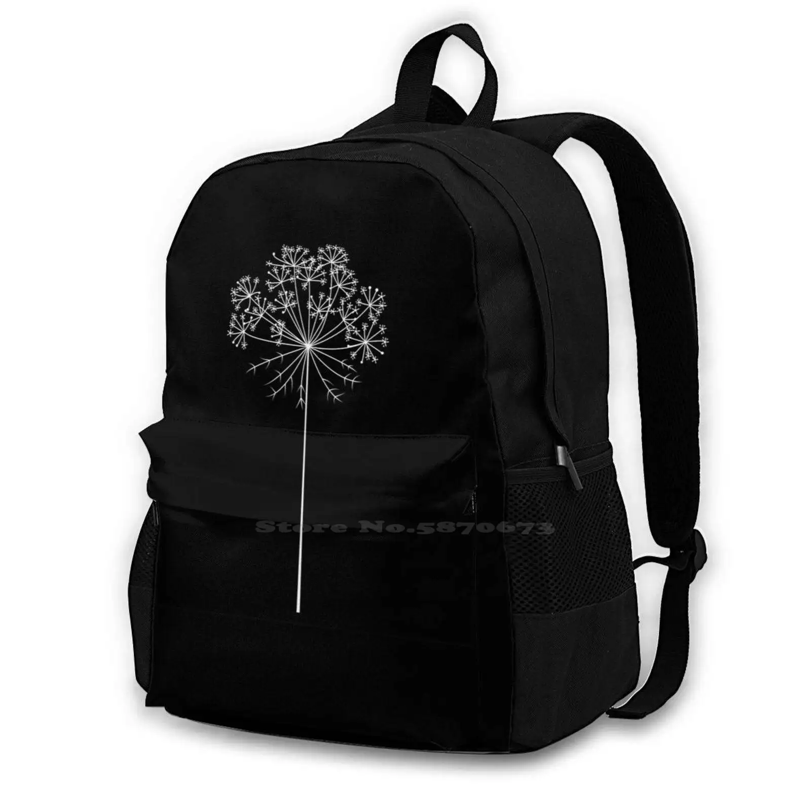 

Hand Drawn Vector Carrot Flower , Black And White Graphics , Tattoo Backpacks For School Teenagers Girls Travel Bags Abstract