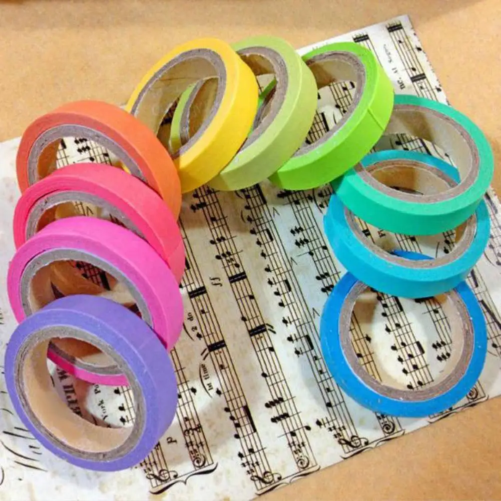 Washi Band 10 Pcs 5m Mini Multicolor Lange DIY Klebrige Papier Selbst Klebe Rolle Tapes Set
