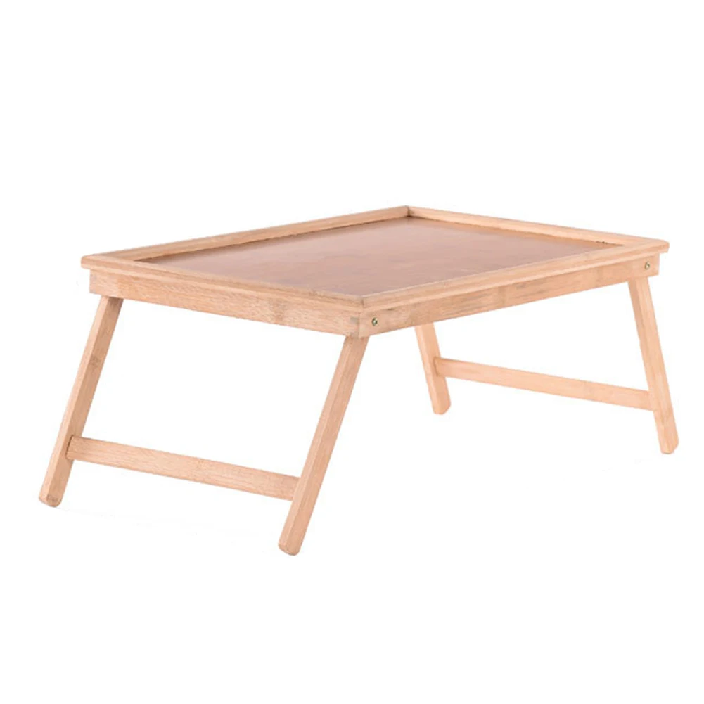 Bamboo Foldable Bed Table Tray Multifunctional Breakfast Table in The Bed Wear-Resistant Original Non-Toxic