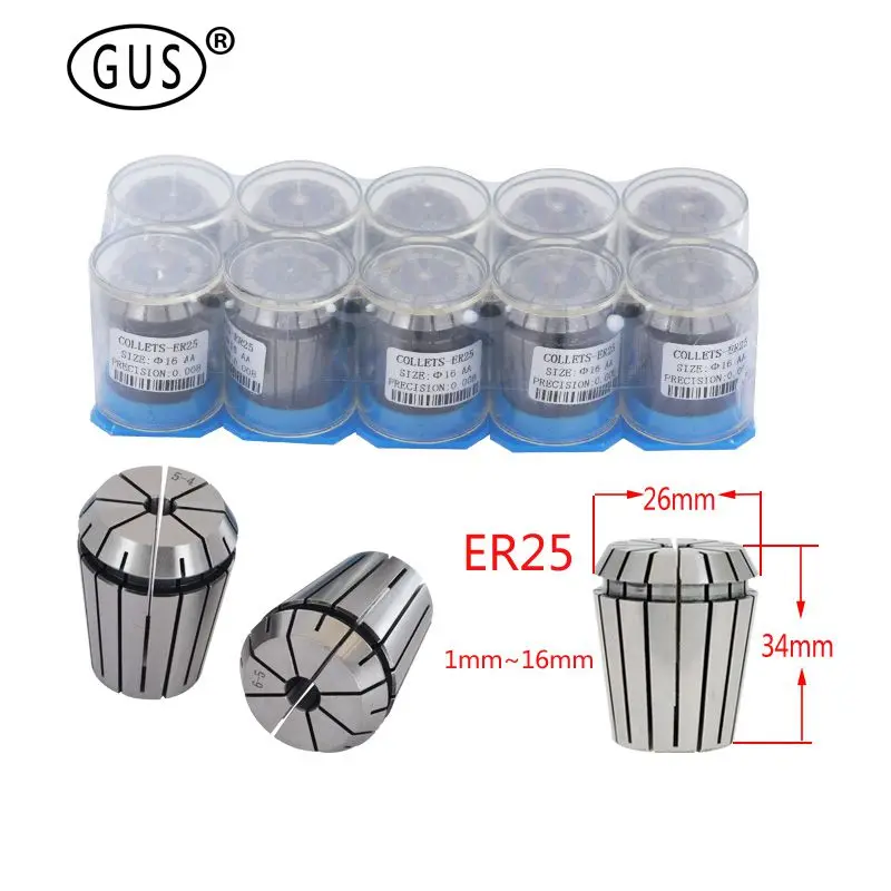 1pcs AA ER11 ER16 ER20 ER25 ER Precision spring collet chuck 0.008mm CNC milling tool holder spindle Engraving machine motor