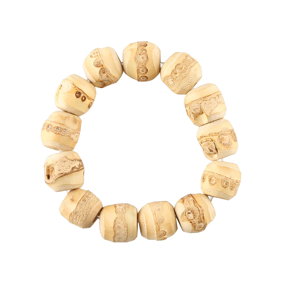 Nilerun 2025 New Unisex Adjustable Elastic Handmade Wooden Wood Natural Bamboo Root Beaded Bracelet for Men and Women