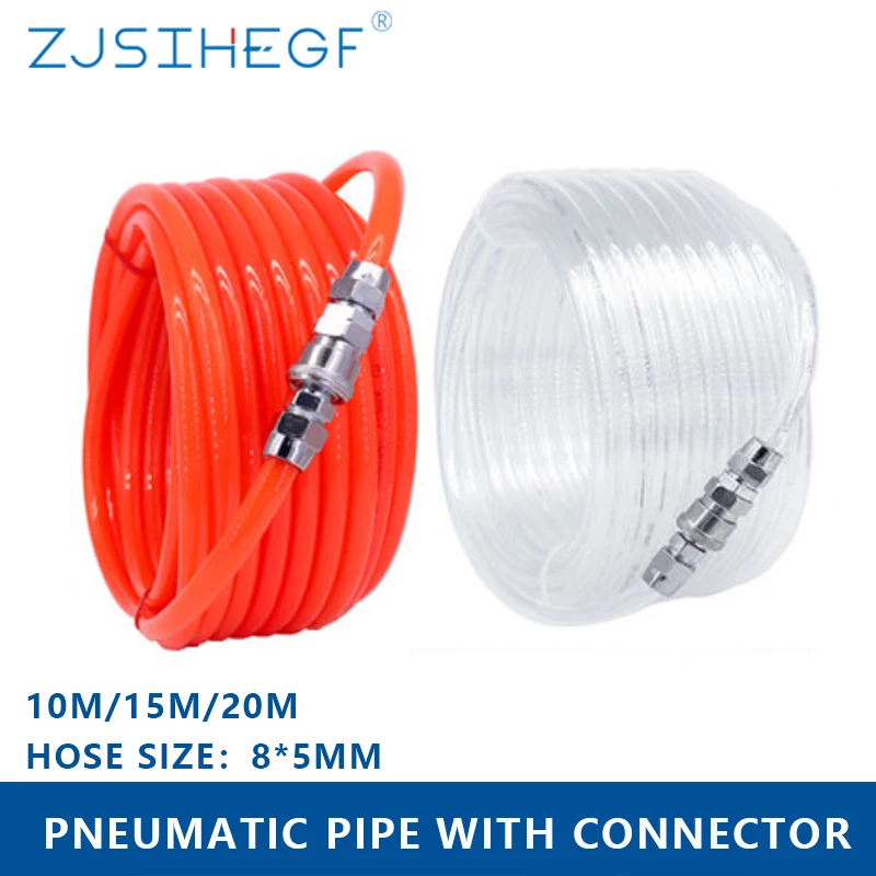 5x8mm Pneumatic Pipe WithConnector Air Tube  Compressor Hose For Straight Tube High Pressure Flexible PE Pipe Air