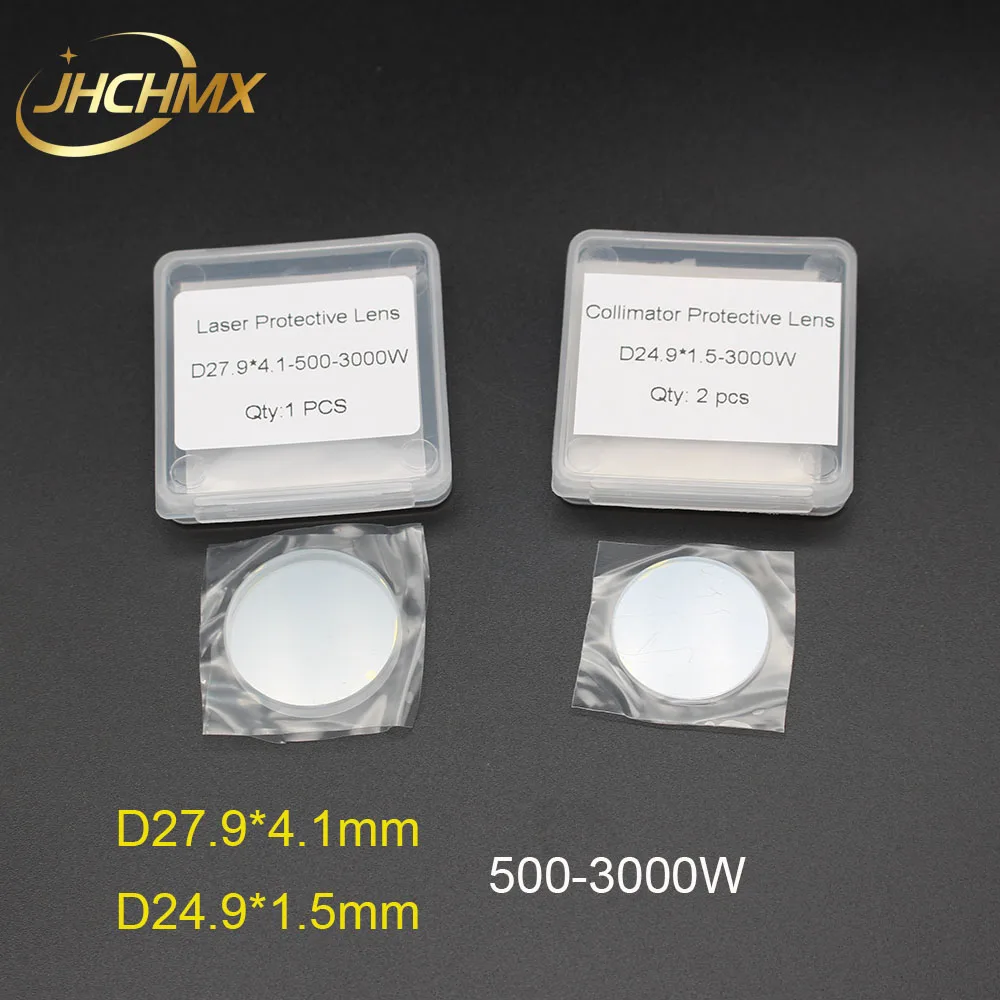 

JHCHMX Raytools Protective Lens/Glass 27.9*4.1mm QBH Upper Protection Lens 24.9*1.5mm 1064nm 3000W for Raytools BT240S Parts