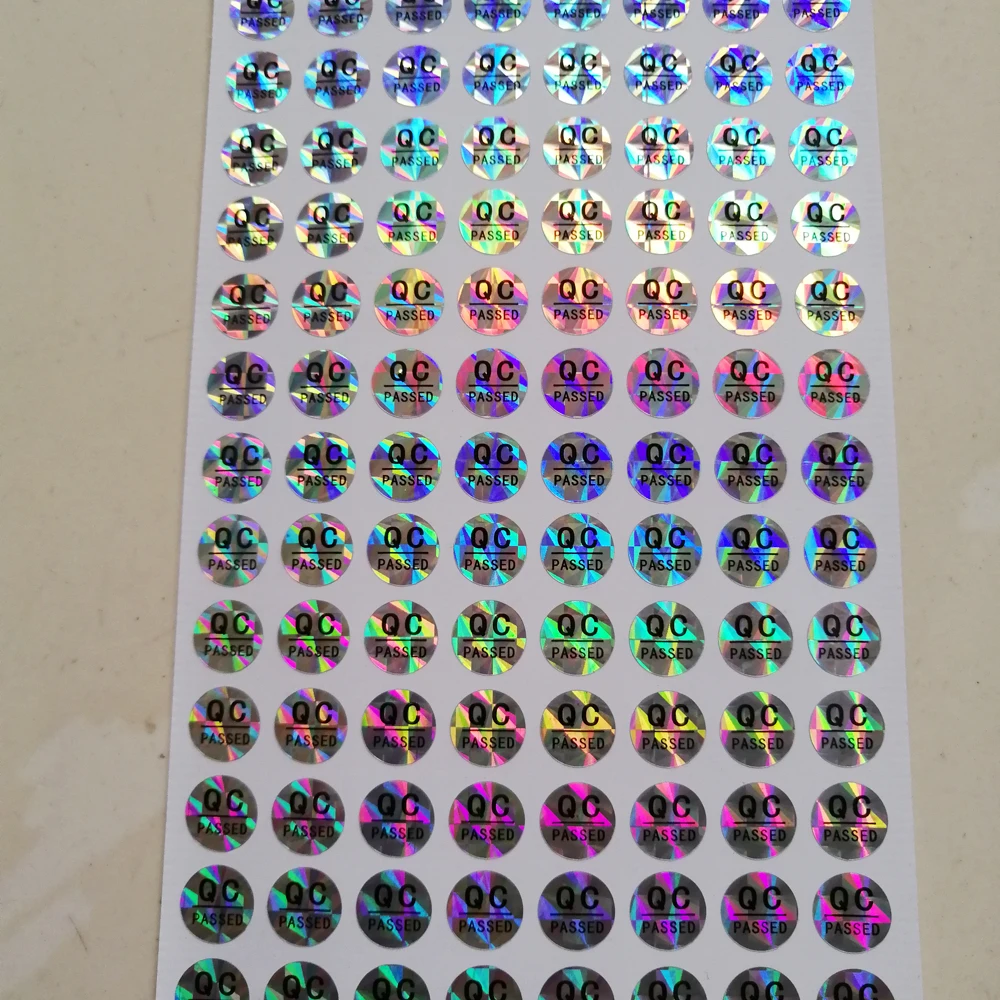1000 stücke Spot Supply qc bestanden Hologramm Haustier Papier Etikett Produkt zertifizierung Aufkleber – Detail 1