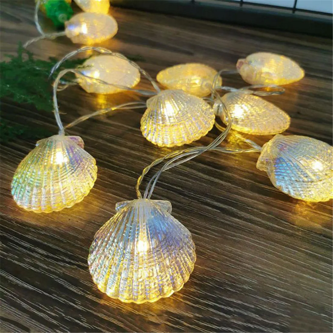 Seashell String Lights for Holiday Decoration Battery Powered Shell Fairy Lights for Terrace Garden Party Christmas Tree Decor