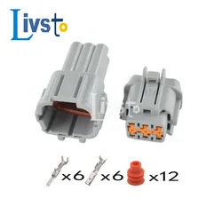 6 Pin Sumitomo Waterproof Auto Connector Car Headlight Male Female Plug 6188-0560 6189-1175 For Nissan Teana 6185-5177