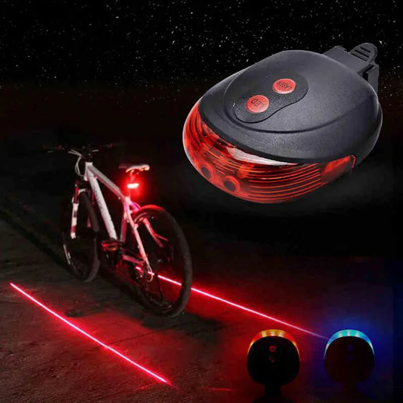 LED Bike Bicycle Lights Waterproof Cycling Taillight Safety Warning  Taillight MTB Bike Rear Tail Lights 2 Lasers 5 LED