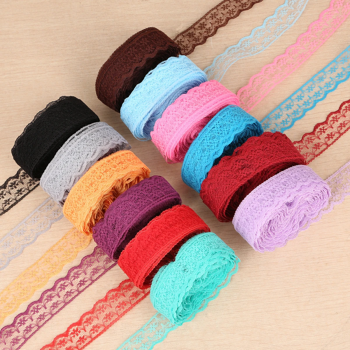 10Yard 2cm Inelastic Ribbon Embroidered Net Lace Trim African Lace Fabric Handmade Wedding Bow Decoration DIY Sewing Accessories