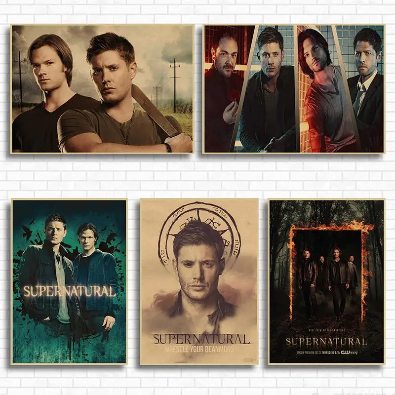 SUPERNATURAL Vintage Movie Poster Retro Wall Paper Living Room Painting Wall Sticker bar cafe