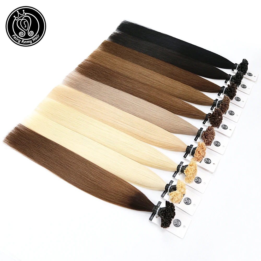 Fairy Remy Hair Fusion Hair Extensions 1 G/s 18-20 Inch Real Remy Keratine Pre Bonded Human Hair Extension op De Capsule Nail Tip