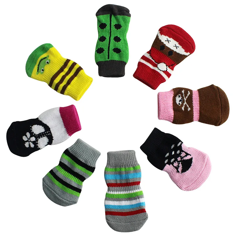 Fashion Striped Pet Cotton Socks Cute Non-slip Dog Socks Random Styles  Anti-scratch Pet Accessories Household Goods