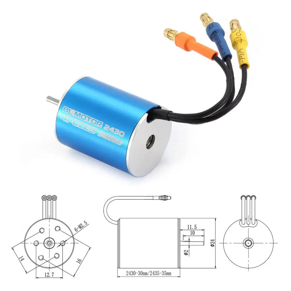 Waterproof 2430 2435 2440 2445 5800KV 7200KV 9200KV 4500KV 4000KV Brushless Motor for 1/16 1/18 RC Truck Off-road Car - Image 2