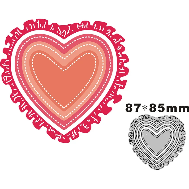 2021 New Beautiful Heart Pattern Metal Cutting Dies for Scrapbooking Paper Craft and Xmas Card Making Embossing Decor No Stamps