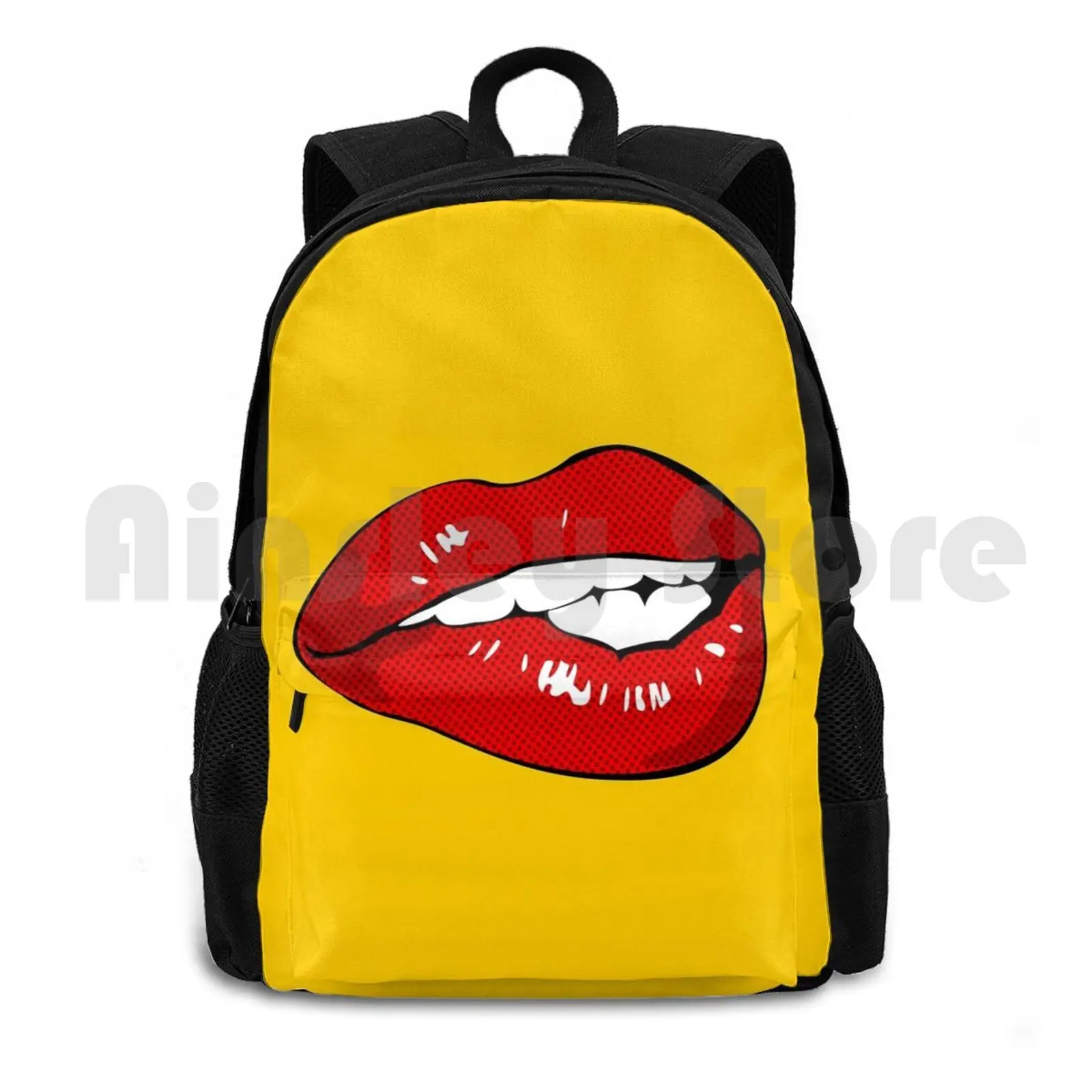 

Sexy Biting Lips Throw Pillow Face Mask Outdoor Hiking Backpack Waterproof Camping Travel Popart Pop Art Roy Lichtenstein Sexy