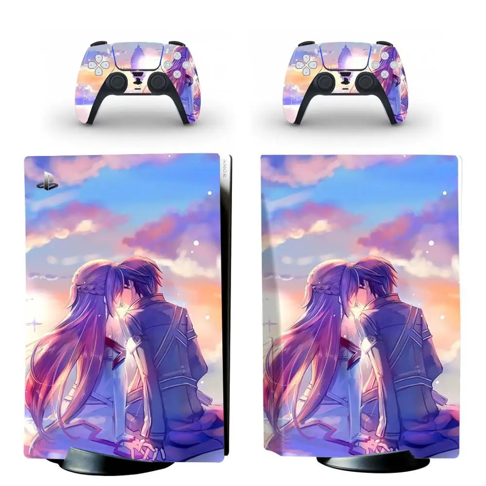 Sword Art Online SAO PS5 Standard Disc Edition Skin Sticker Decal Cover for PlayStation 5 Console & Controller PS5 Skin Sticker