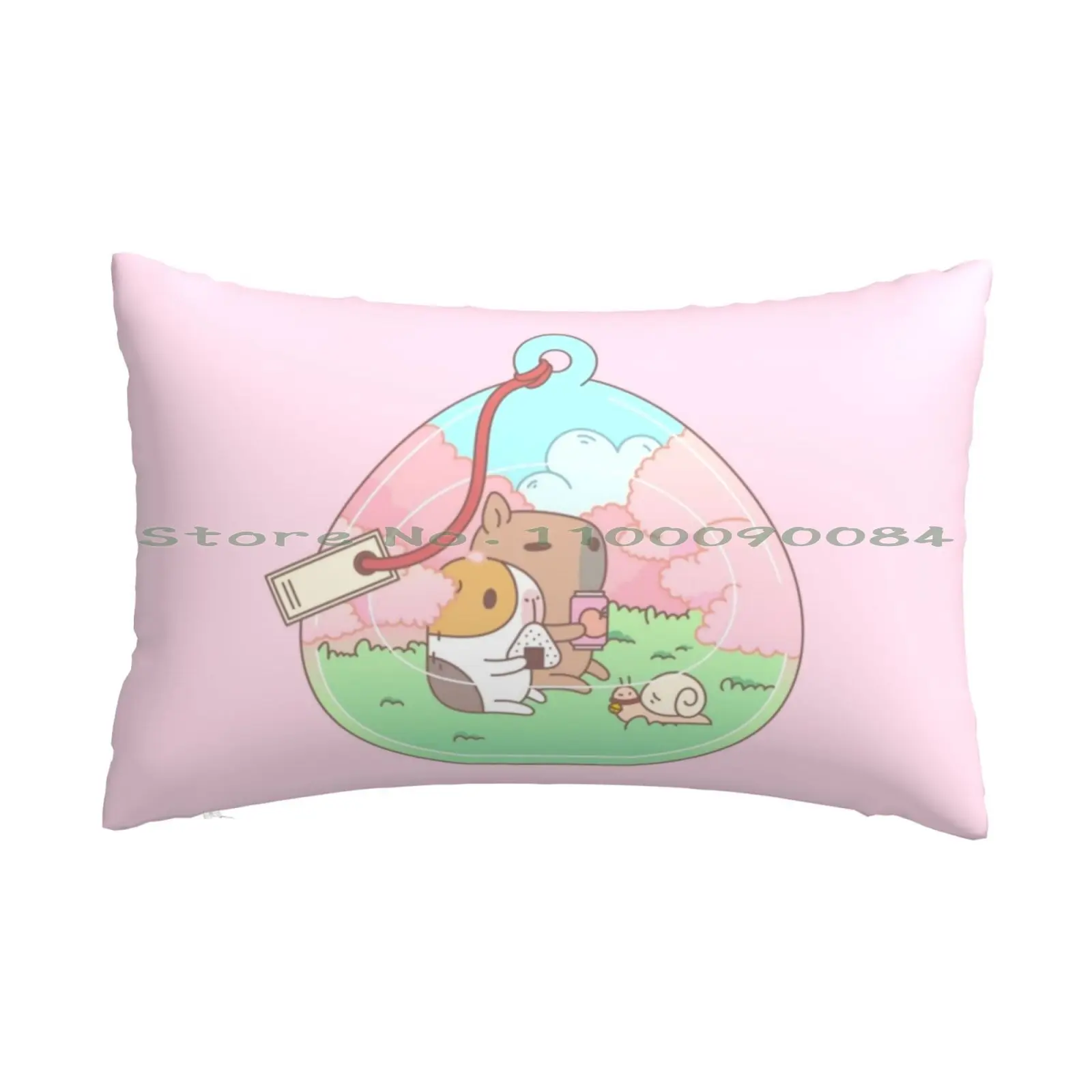 Bubu The Guinea Pig , Cherry Blossom Terrarium Pillow Case 20x30 50*75 Sofa Bedroom Bubu The Guinea Pig Cherry Blossom