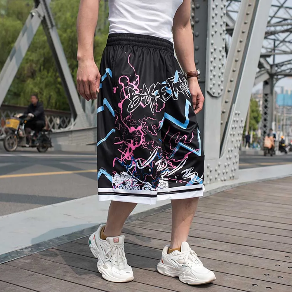 Fashion Hiphop Harem Shorts Plus Size Men Casual Straigth Loose Baggy Beachshorts Summer Sportswear Skateboard Streetwear