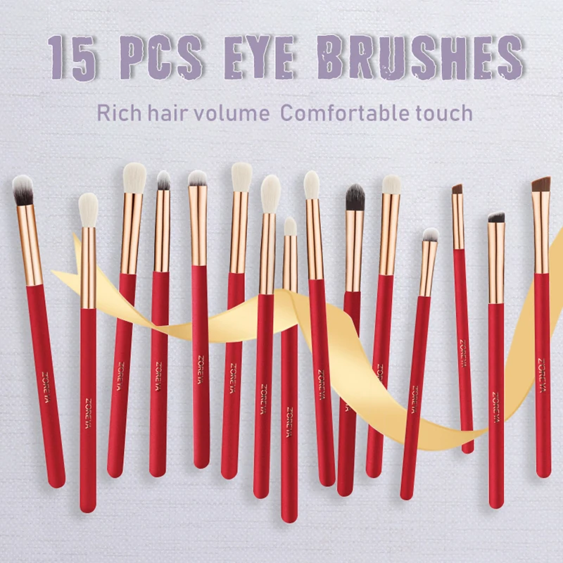 ZOREYA Rose Red Makeup Brushes Set Tools Professional Foundation Powder Eyeshadow Make up Brush Blush brochas de maquillaje