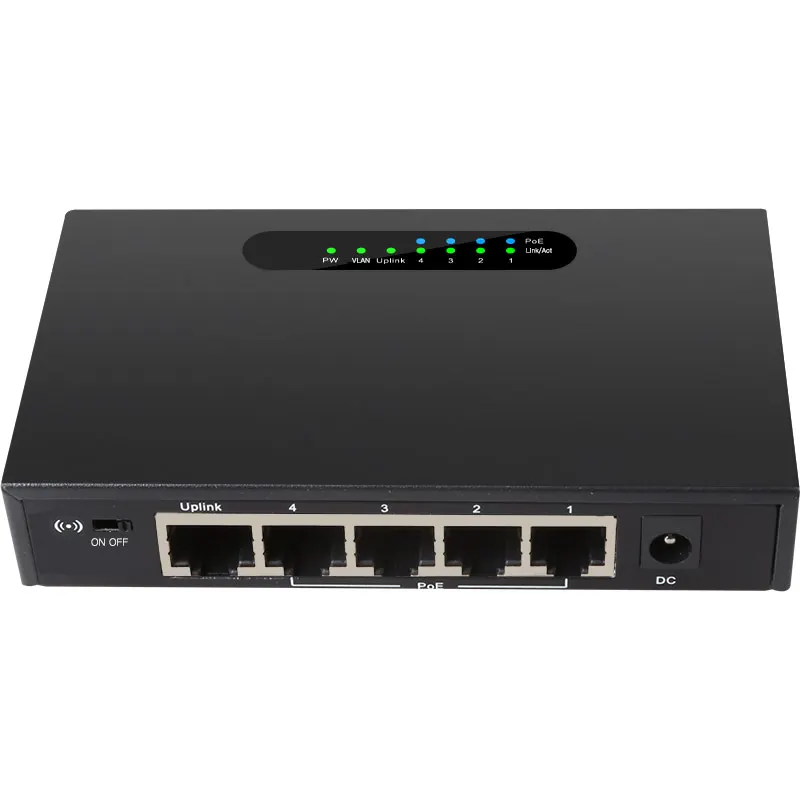 TEROW POE Switch Gigabit 5 Ports 1000Mbps Ethernet Switch POE Unmanaged Network Gigabit Switch 52V with Vlan for Wifi Router