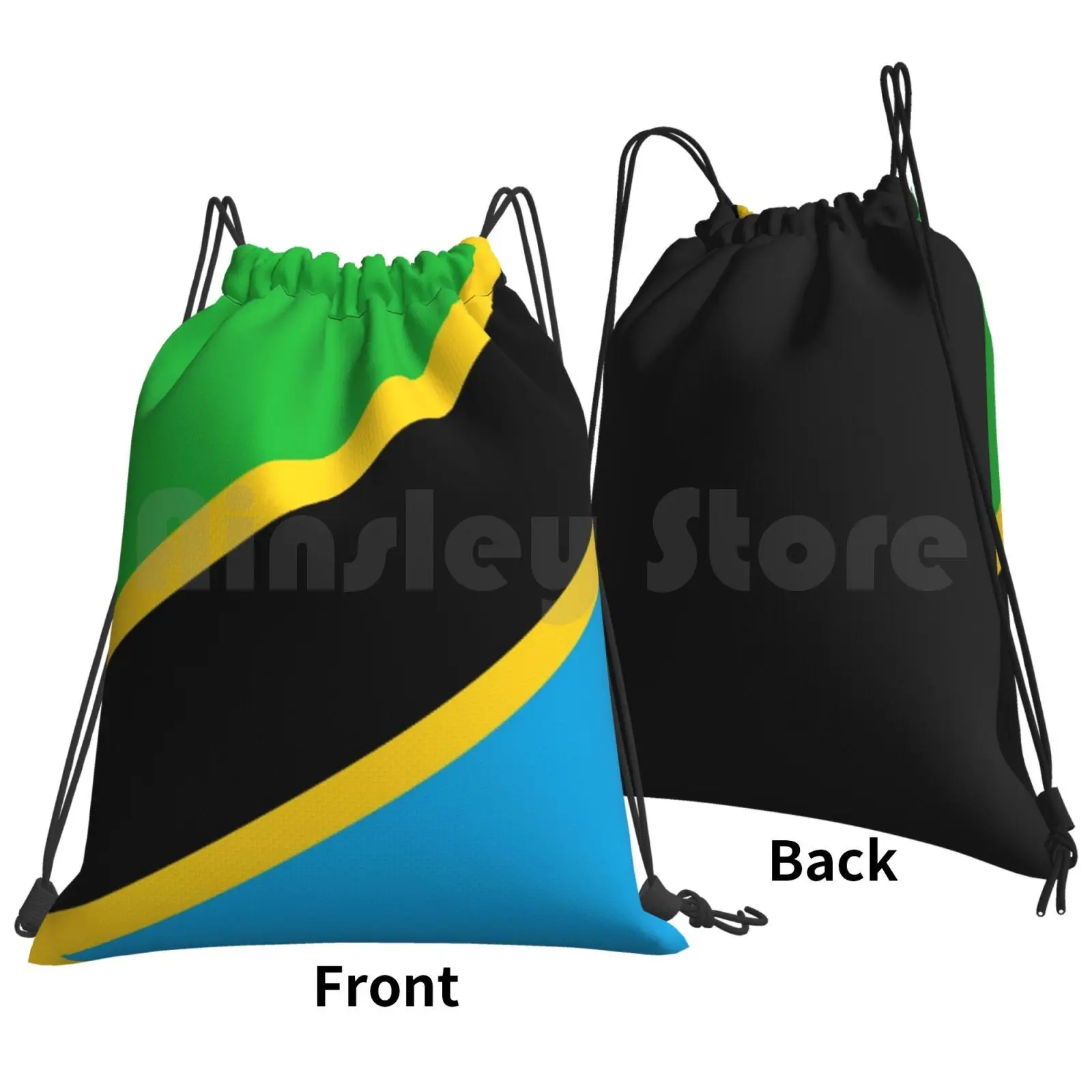 Tanzania. Flag Of Tanzania. Tanzanian Flag. African Flags , Africa. Backpack Drawstring Bags Gym Bag Waterproof Tanzania