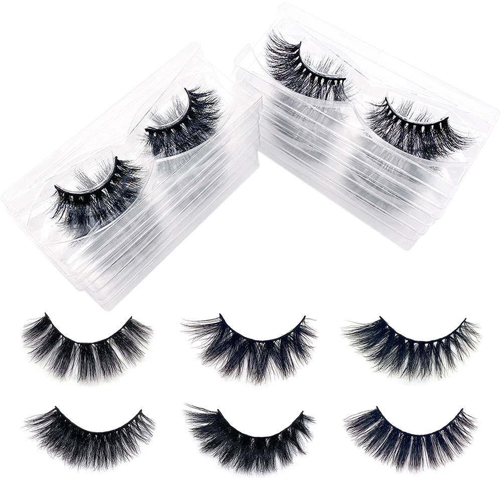 

25 Pairs Wholesale 6D Mink Eyelashes Natural Fluffy Extension Work Date Party Holiday No Box Eye Lashes E14 D22