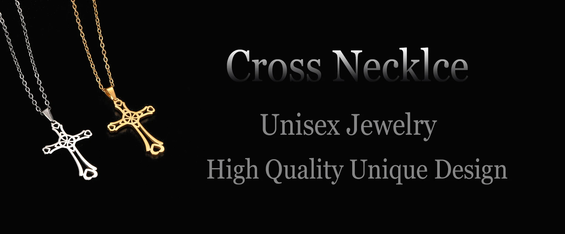 Cazador Trendy Religiöse Jesus Kreuz Anhänger Halskette Gold Farbe Edelstahl Kette Halsketten Für Unisex Hohl Schmuck Geschenk – Detail 3