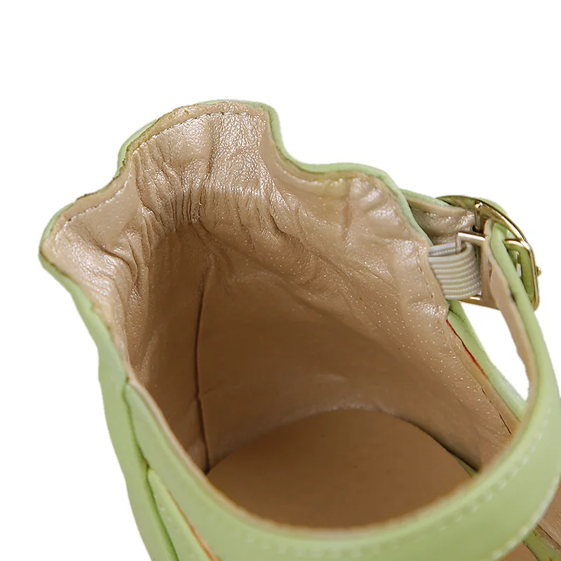 2023 Spring Flats Women Shoes Green Pink Flat Mary Janes Shoes Casual Buckle Round Toe School Shoe Girl White Plus Size 31 32 33