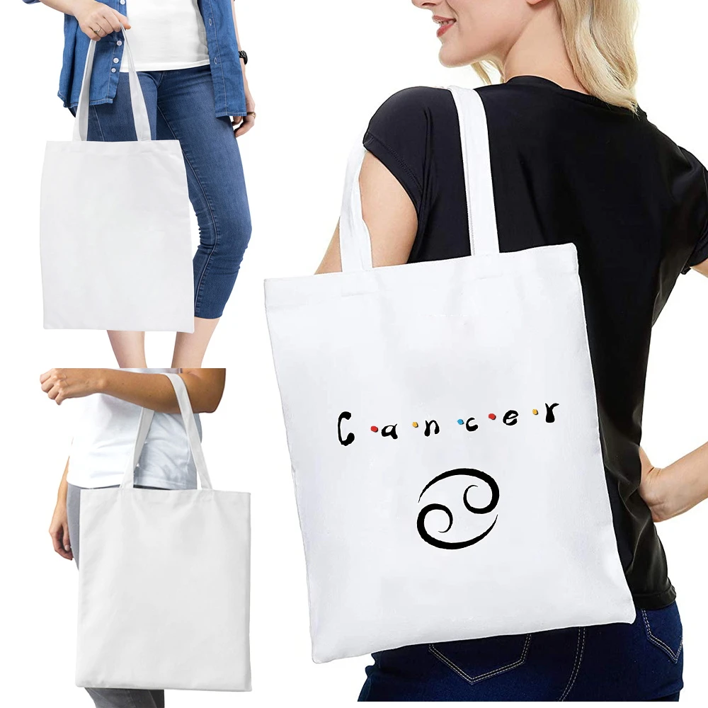 

Women's Shopper Shopping Bags Constellation Pattern Female Canvas Tote Shoulder Eco Handbag Reusable Grocery Foldable Bag