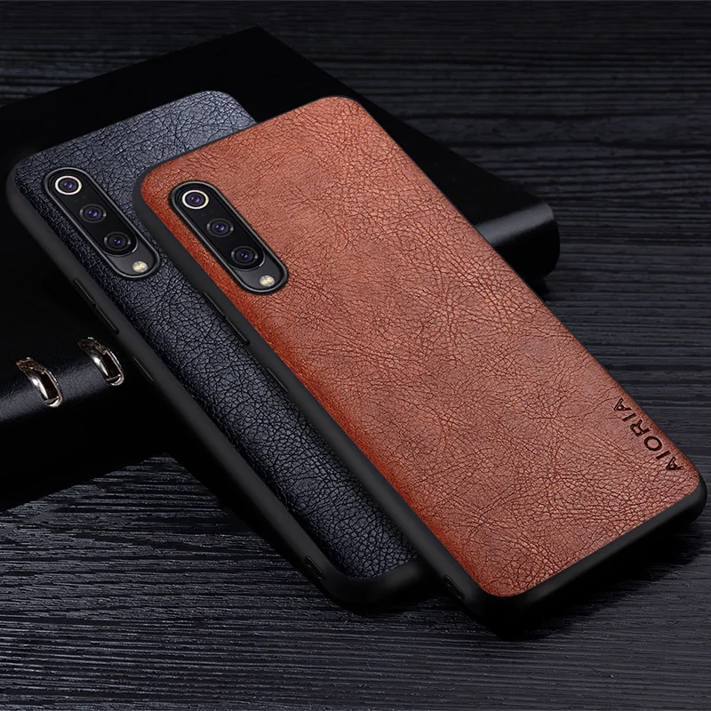 Leather Case For Xiaomi Mi 9 Lite SE Luxury Business Style Retro Litchi Pattern Back Cover for xiaomi mi 9 se lite phone case