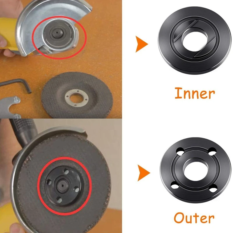 Angle Grinder Disc Holder Nuts Set M16 Thread Replacement Angle Grinder Inner Outer Flange Nut Set Tools