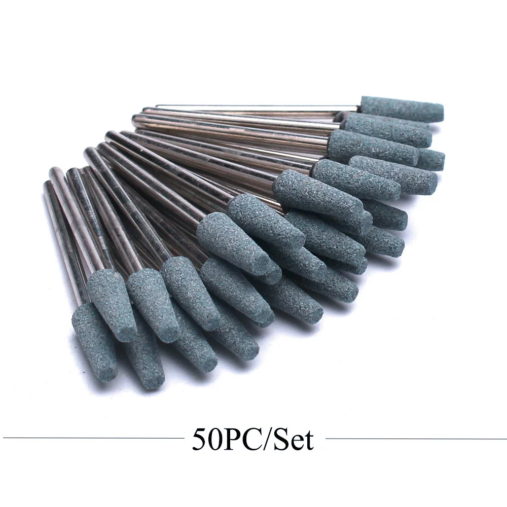 50pcs/Set Milling Cutters Corundum Nail Drill Bit Rotary Files Ceramic Stone Bur Electric Drills Bits For Manicure Machine