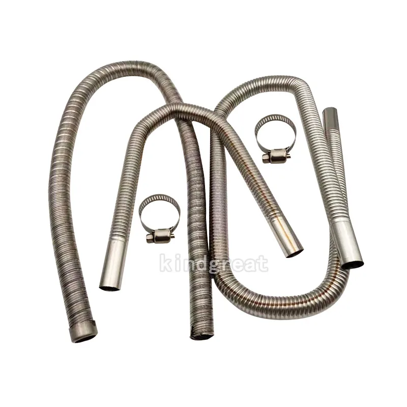 100cm Dual-layerair 60cm 120cm 24mm Diesel Parking Heater Stainless Steel Exhaust Pipe Hose For Webasto Eberspacher