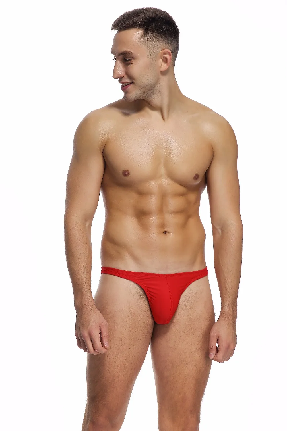 Men's Suit Private Customized BOYTHOR A new Brand Low Waist Swimming Trunks Sexy Bikini Pure Color Plus-size