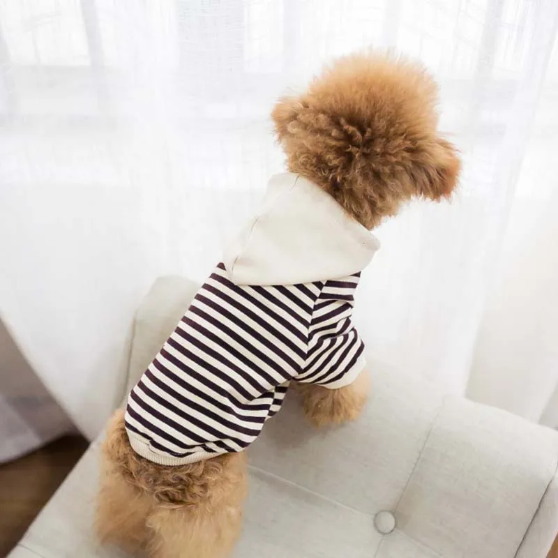 Parent-child Cotton Stripes French bulldog Dog Hoodie Pet Clothes Small Dog Pet Clothing Chihuahua Costume Pug Clothing Yorkshir