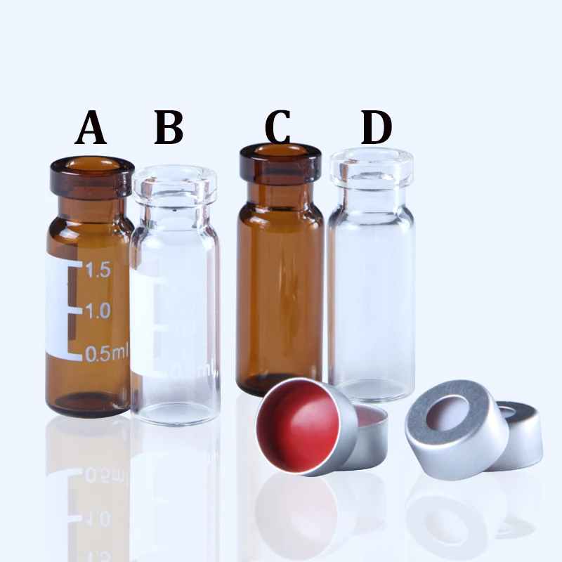 Lab Glass sample bottle With aluminum cover automatic headspace injection bottle for gas chromatography Vial 2ml 100pcs/lot