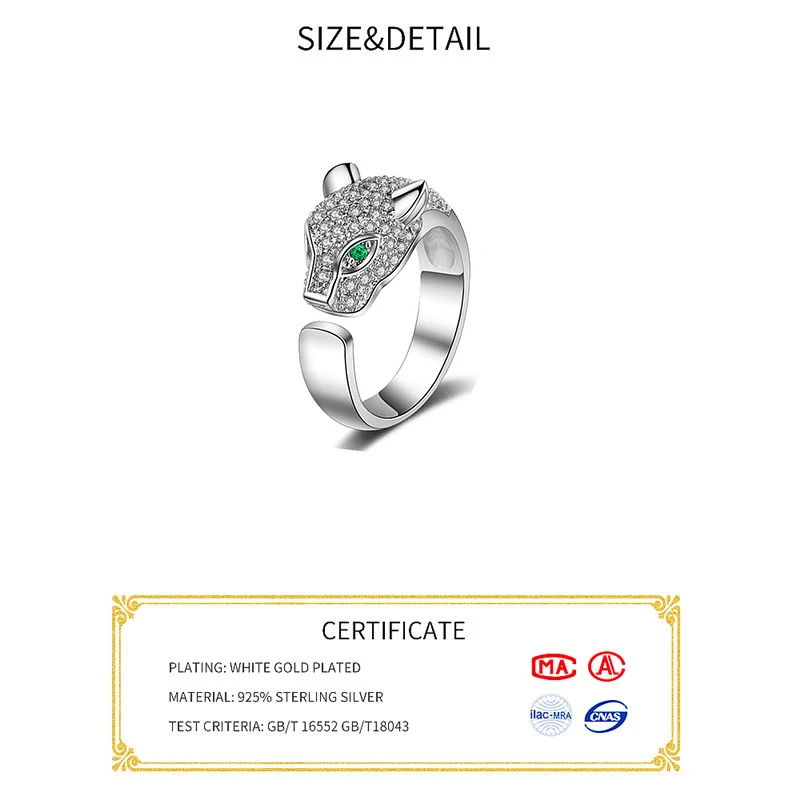 Women's 925 Sterling Silver Minimalist Zircon Animal Line Ring