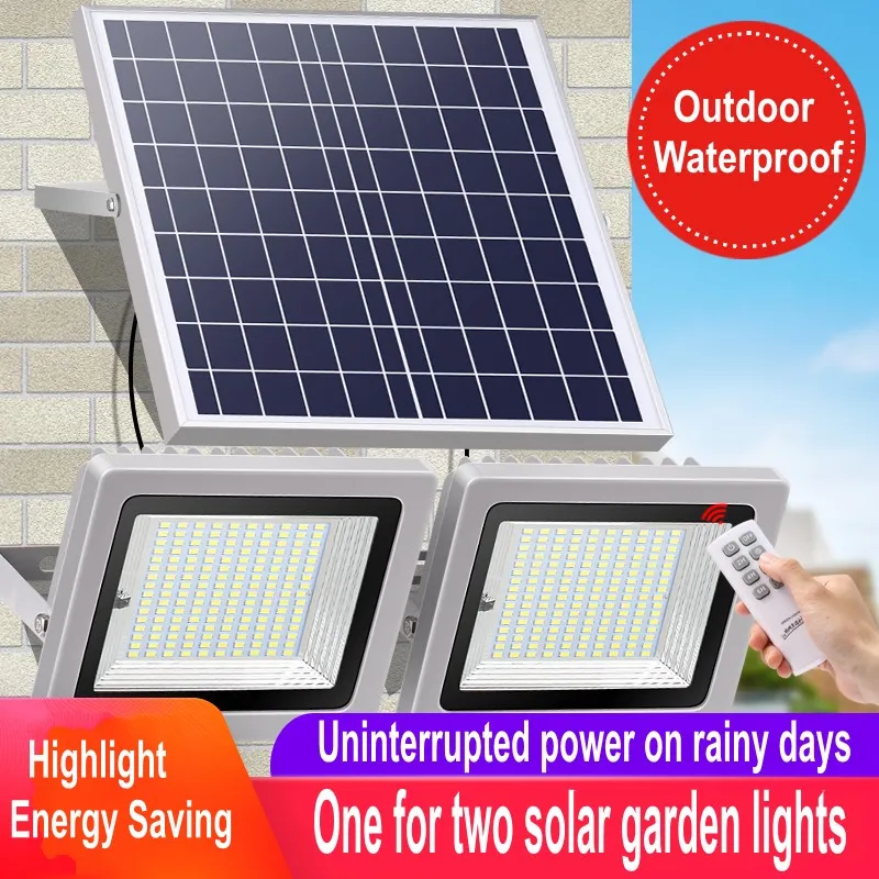 Double Head 120W 200W 400W 600W LED Solar Floodlights Outdoor Waterproof Garden Square Street Lamp Flood Light Remote Control