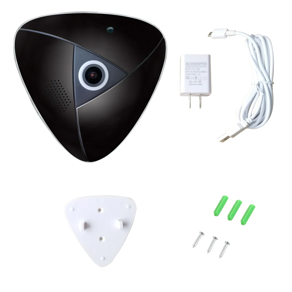 OUERTECH Full View WIFI 360 Camera Two way audio Panoramic mini 2MP Fisheye Wireless Smart IP VR Camera  Motion Detection