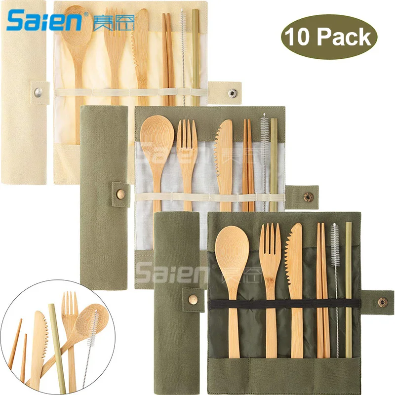 

Bamboo Utensils, Eco Friendly Flatware Set, Bamboo Cutlery Set, Bamboo Travel Utensils, Camping Utensils Set, Portable Utensils