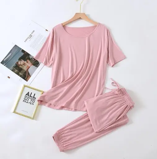 Women\'s Home Clothes Summer Suit Sleepwear Homewear Female Clothing Set Pajamas Set Pantsuits Atoff Home Suit Women Loungewear